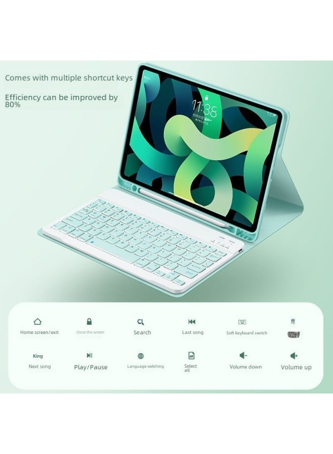 For IPad10 Generation Protective Case Magnetic Suction With Pen Slot Pro11 Bluetooth Keyboard Mouse 9 Generation Tablet Protective Case-Color:Sky Blue-leather Case + Keyboard-Applicable Model:iPad AIr6 M2（2024） - Image 4